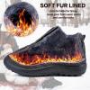 Ablanczoom Boys Girls Winter Snow Boots – Comfortable Warm Fur Lined Toddler Boot Outdoor Waterproof Slip On Walking Ankle Booties For Little Kid(Black)
