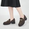Ablanczoom Chunky Loafers for Women Platform: Comfortable Suede Penny Womens Loafer Dressy Slip On Casual Office Business Shoes(Coffee)