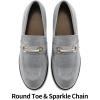 Ablanczoom Chunky Loafers for Women Platform: Comfortable Suede Penny Womens Loafer Dressy Slip On Casual Office Business Shoes(Light Grey)