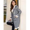 Ablanczoom Hoodies for Women Fashion Sweatshirts: Comfortable Full Zip Up Hoodie Womens Long Fleece Sweatshirt with Pockets(Black Stripe)