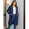 Ablanczoom Hoodies for Women Fashion Sweatshirts: Comfortable Full Zip Up Hoodie Womens Long Fleece Sweatshirt with Pockets(Dark Blue)