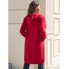 Ablanczoom Hoodies for Women Fashion Sweatshirts: Comfortable Full Zip Up Hoodie Womens Long Fleece Sweatshirt with Pockets(Red)