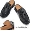Ablanczoom Mules for Women Dressy Comfortable: Slip On Backless Womens Mules Platform Chunky Loafers for Work Office Business(Black)