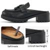 Ablanczoom Mules for Women Dressy Comfortable: Slip On Backless Womens Mules Platform Chunky Loafers for Work Office Business(Black)