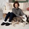 Ablanczoom Slippers for Women House Shoes: Comfy Memory Foam Slippers with Fuzzy Faux Fur Collar Non-skid Rubber Sole Indoor/Outdoor