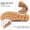 Ablanczoom Womens Loafers Flats Shoes: Comfort Round Toe Slip on Soft Moccasins Dressy Loafer for Driving Walking(Light Brown)