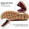 Ablanczoom Womens Loafers Flats Shoes: Comfort Round Toe Slip on Soft Moccasins Dressy Loafer for Driving Walking(Wine Red)