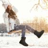 Ablanczoom Womens Winter Snow Boots With Warm Fur Lining Comfortable Booties Non Slip Waterproof Outdoor Shoes(Black)