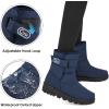 Ablanczoom Womens Winter Snow Boots With Warm Fur Lining Comfortable Booties Non Slip Waterproof Outdoor Shoes(Dark Blue)