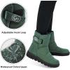Ablanczoom Womens Winter Snow Boots With Warm Fur Lining Comfortable Booties Non Slip Waterproof Outdoor Shoes(Green)