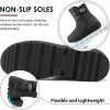 Ablanczoom Womens Winter Snow Boots With Warm Fur Lining Comfortable Booties Non Slip Waterproof Outdoor Shoes(Grey)