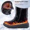 Ablanczoom Womens Winter Snow Boots With Warm Fur Lining Comfortable Booties Non Slip Waterproof Outdoor Shoes(Wine Red)