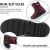 Ablanczoom Womens Winter Snow Boots With Warm Fur Lining Comfortable Booties Non Slip Waterproof Outdoor Shoes(Wine Red)