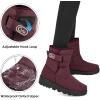 Ablanczoom Womens Winter Snow Boots With Warm Fur Lining Comfortable Booties Non Slip Waterproof Outdoor Shoes(Wine Red)