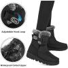 Ablanczoom Womens Winter Snow Boots with Fur Lined Warm Comfortable Booties Outdoor Waterproof Anti Slip Shoes(Black)