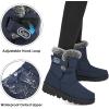 Ablanczoom Womens Winter Snow Boots with Fur Lined Warm Comfortable Booties Outdoor Waterproof Anti Slip Shoes(Blue)