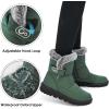Ablanczoom Womens Winter Snow Boots with Fur Lined Warm Comfortable Booties Outdoor Waterproof Anti Slip Shoes(Green)