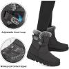 Ablanczoom Womens Winter Snow Boots with Fur Lined Warm Comfortable Booties Outdoor Waterproof Anti Slip Shoes(Grey)