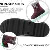 Ablanczoom Womens Winter Snow Boots with Fur Lined Warm Comfortable Booties Outdoor Waterproof Anti Slip Shoes(Wine Red)