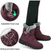 Ablanczoom Womens Winter Snow Boots with Fur Lined Warm Comfortable Booties Outdoor Waterproof Anti Slip Shoes(Wine Red)