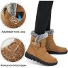 Ablanczoom Womens Winter Snow Boots with Fur Lined Warm Comfortable Booties Outdoor Waterproof Anti Slip Shoes(Yellow)