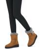 Ablanczoom Womens Winter Snow Boots with Fur Lined Warm Comfortable Booties Outdoor Waterproof Anti Slip Shoes(Yellow)