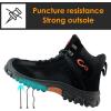 Ablanczoom Work Boots for Men Steel Toe – Safety Working Boots Mens Industrial Construction Footwear Slip Resistant Comfortable Breathable Durable Boot(Black)