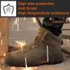 Ablanczoom Work Boots for Men Steel Toe – Safety Working Boots Mens Industrial Construction Footwear Slip Resistant Comfortable Breathable Durable Boot(Brown)
