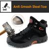 Ablanczoom Work Boots for Men Steel Toe – Safety Working Boots Mens Industrial Construction Footwear Slip Resistant Comfortable Breathable Durable Boot(Black)