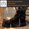 Ablanczoom Work Boots for Men Steel Toe – Safety Working Boots Mens Industrial Construction Footwear Slip Resistant Comfortable Breathable Durable Boot(Black)