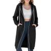Ablanczoom Hoodies for Women Fashion Sweatshirts: Comfortable Full Zip Up Hoodie Womens Long Fleece Sweatshirt with Pockets(Black)