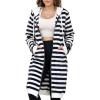 Ablanczoom Hoodies for Women Fashion Sweatshirts: Comfortable Full Zip Up Hoodie Womens Long Fleece Sweatshirt with Pockets(Black Stripe)