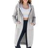 Ablanczoom Hoodies for Women Fashion Sweatshirts: Comfortable Full Zip Up Hoodie Womens Long Fleece Sweatshirt with Pockets(Grey)