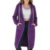 Ablanczoom Hoodies for Women Fashion Sweatshirts: Comfortable Full Zip Up Hoodie Womens Long Fleece Sweatshirt with Pockets(Purple)