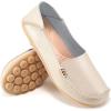 Ablanczoom Womens Loafers Flats Shoes: Comfort Round Toe Slip on Soft Moccasins Dressy Loafer for Driving Walking(Beige)