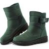 Ablanczoom Womens Winter Snow Boots With Warm Fur Lining Comfortable Booties Non Slip Waterproof Outdoor Shoes(Green)