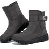 Ablanczoom Womens Winter Snow Boots With Warm Fur Lining Comfortable Booties Non Slip Waterproof Outdoor Shoes(Grey)