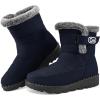 Ablanczoom Womens Winter Snow Boots with Fur Lined Warm Comfortable Booties Outdoor Waterproof Anti Slip Shoes(Blue)