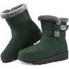 Ablanczoom Womens Winter Snow Boots with Fur Lined Warm Comfortable Booties Outdoor Waterproof Anti Slip Shoes(Green)