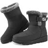 Ablanczoom Womens Winter Snow Boots with Fur Lined Warm Comfortable Booties Outdoor Waterproof Anti Slip Shoes(Grey)