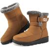 Ablanczoom Womens Winter Snow Boots with Fur Lined Warm Comfortable Booties Outdoor Waterproof Anti Slip Shoes(Yellow)