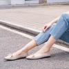 Ablanczoom Ballet Flats Shoes for Women: Dressy Pointed Toe Bow Knit Flats Comfortable Slip On Work Business Shoes for Driving Dating Wedding(Beige)