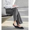 Ablanczoom Ballet Flats Shoes for Women: Dressy Pointed Toe Bow Knit Flats Comfortable Slip On Work Business Shoes for Driving Dating Wedding(Black)