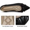 Ablanczoom Ballet Flats Shoes for Women: Dressy Pointed Toe Bow Knit Flats Comfortable Slip On Work Business Shoes for Driving Dating Wedding(Black)