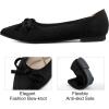 Ablanczoom Ballet Flats Shoes for Women: Dressy Pointed Toe Bow Knit Flats Comfortable Slip On Work Business Shoes for Driving Dating Wedding(Black)