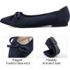Ablanczoom Ballet Flats Shoes for Women: Dressy Pointed Toe Bow Knit Flats Comfortable Slip On Work Business Shoes for Driving Dating Wedding(Blue)