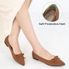 Ablanczoom Ballet Flats Shoes for Women: Dressy Pointed Toe Bow Knit Flats Comfortable Slip On Work Business Shoes for Driving Dating Wedding(Brown)