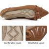 Ablanczoom Ballet Flats Shoes for Women: Dressy Pointed Toe Bow Knit Flats Comfortable Slip On Work Business Shoes for Driving Dating Wedding(Brown)