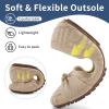Ablanczoom Ballet Flats Shoes for Women: Dressy Round Toe Bow Knit Flats Comfortable Slip On Dress Shoes for Work Business Wedding(Beige)
