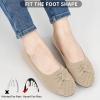 Ablanczoom Ballet Flats Shoes for Women: Dressy Round Toe Bow Knit Flats Comfortable Slip On Dress Shoes for Work Business Wedding(Beige)